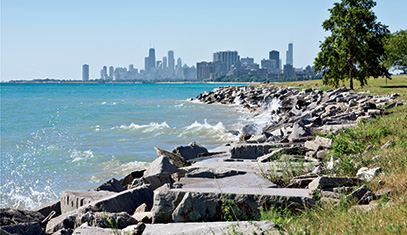 Chicago skyline from the lake