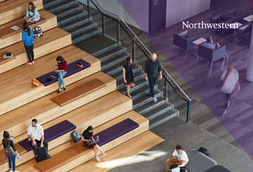 Student Handbook cover with people sitting on stairs